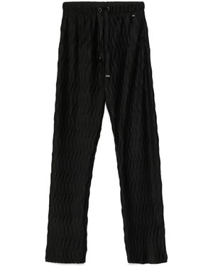 Herno Plissé Tapered Trousers - Black