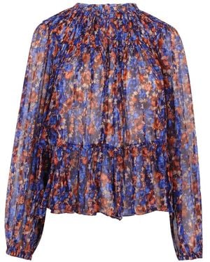 Ulla Johnson Haut Froncé À Fleurs - Purple