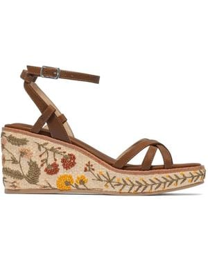 Bernardo Cairo Floral Wedge Espadrilles - Metallic
