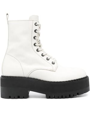 Tommy Hilfiger 60Mm Zip-Up Leather Ankle Boots - White