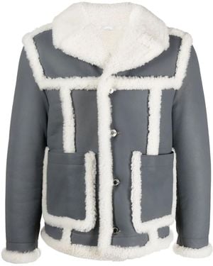Thom Browne Shearling-Trim Flight Jacket - Gray