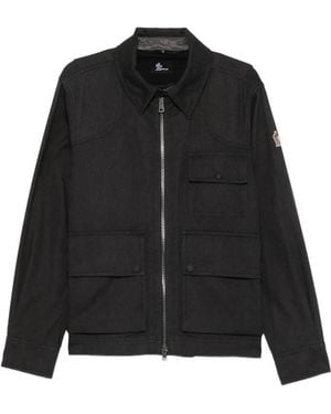 Moncler Zip-Up Multi-Pocket Shirt Jacket - Black