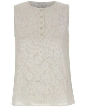 Marella Cantico Floral Lace Top - White