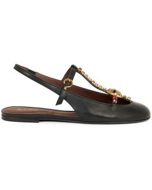 Etro Rhinestones Slingback Leather Sandals - White