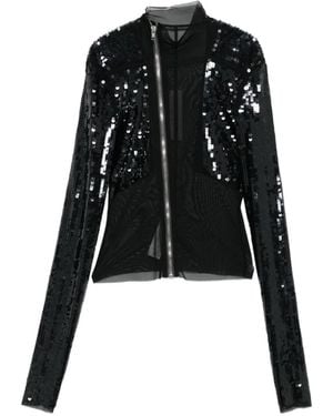 Rick Owens Gary Sequin Mesh Jacket - Black