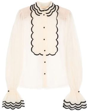 Valentino Garavani Embroidered Organza Shirt - White