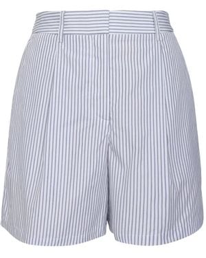Twp Henry St Striped Pleated Shorts - Blue