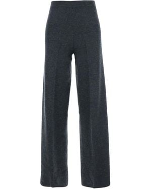 Semicouture Wool High-Waisted Trousers - Blue