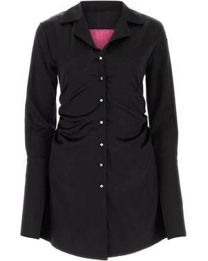 VERGUENZA Draped-Detail Mini Dress - Black
