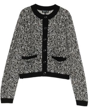 agnès b. Marled Front-Button Cardigan - Black