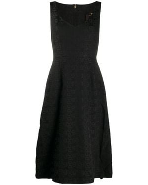 Comme des Garçons Monogram A-line Midi Dress - Black