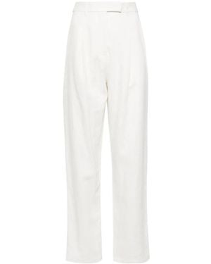 Self-Portrait High-Waisted Tailored Pants - White
