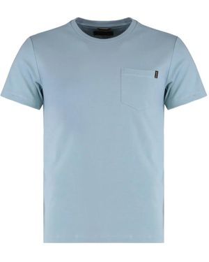 Moorer T-Shirt mit Brusttasche - Blau