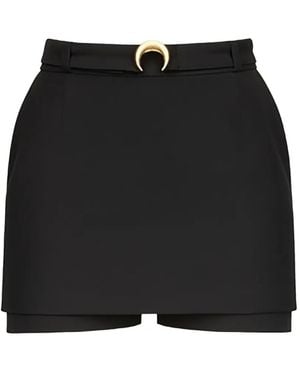Marine Serre Tailored Moon Belted Mini Skort - Black