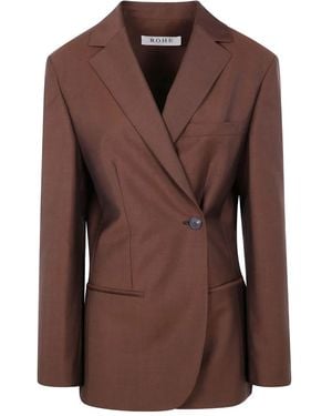 Rohe Zweifarbiger Piqué-Blazer - Braun