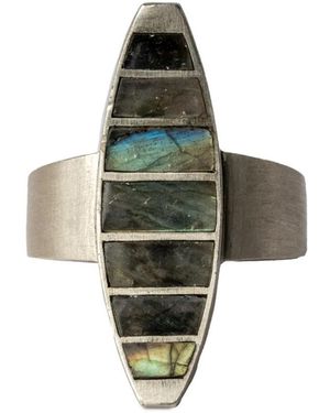 Parts Of 4 Crescent Labradorite Ring - Green