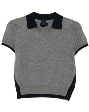 Juun.J Top A Maniche Corte - Grigio