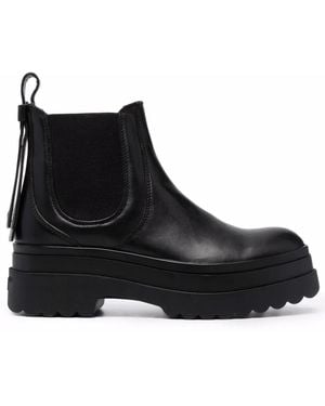 Red(V) Chelsea Ankle Boots - Black