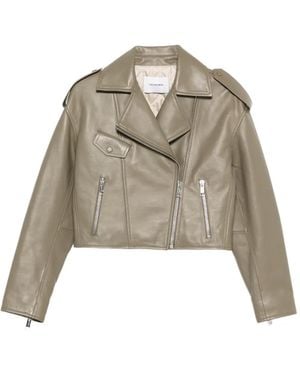 Yves Salomon Sauge Lamb Silk Polyester Jacket - Natural