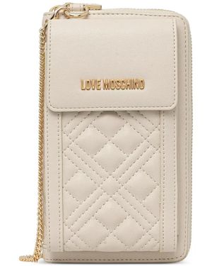 Love Moschino Quilted Chain-Strap Phone Bag - White