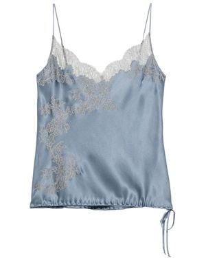 Carine Gilson Blusa Con Ribete De Encaje - Azul