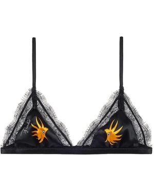 PUCCI Seidenbralette Mit Spitzenbesatz - Blau