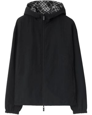 Burberry Reversible Check Hooded Jacket - Black