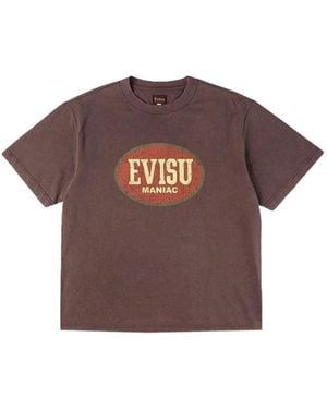 Evisu Maniac Graphic T-Shirt - Brown