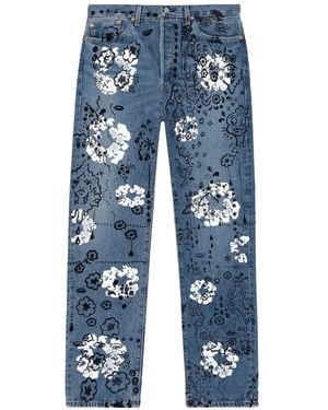DENIM TEARS X Irak Levi's 501 Wreath Logo Jeans - Blue