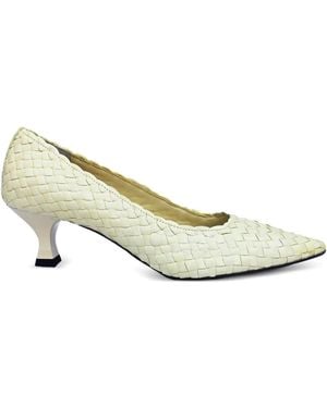 LA ROSE Carol Woven-Design Court Shoes - Metallic