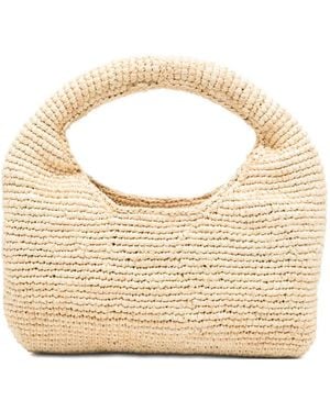Manebí Halfmoon Raffia Tote Bag - Metallic