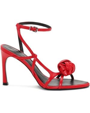 ROTATE BIRGER CHRISTENSEN Knot-Detail Leather Sandals - Red