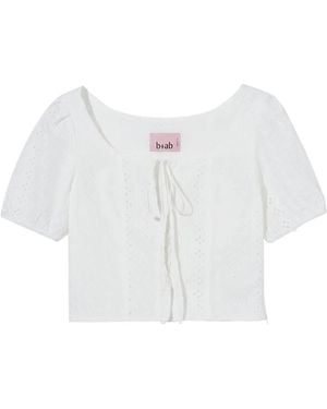 B+ AB Haut À Détails D'Œillets - Blanc