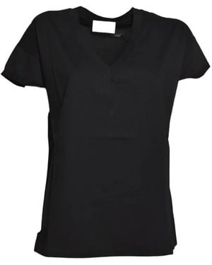 SOLOTRE V-Neck Short-Sleeve T-Shirt - Black