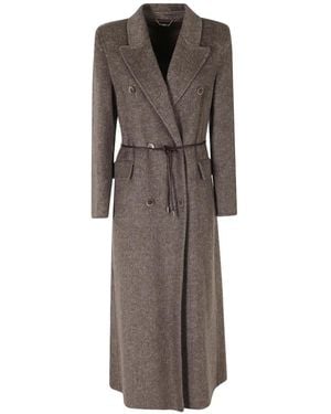Seventy Double-Breasted Belted Coat - Brown
