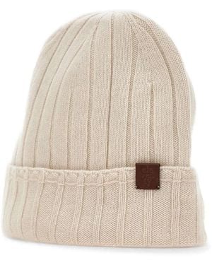 Eleventy Ribbed Cashmere Beanie - Natural