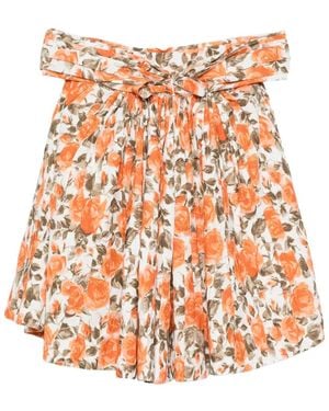 Chloé Floral-Print Off-Shoulder Mini Dress - White