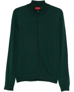 BOSS Zip-Up Mock-Neck Cardigan - Green