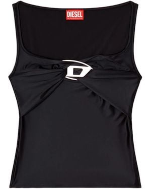 DIESEL T-Amai Nylon Logo Top - Black
