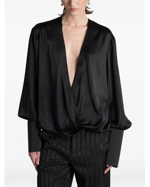 BATAKOVIC Belgrade Wrap-Design Blouse - Black
