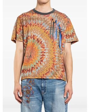KHOKI パッチワークプリント Tシャツ - オレンジ