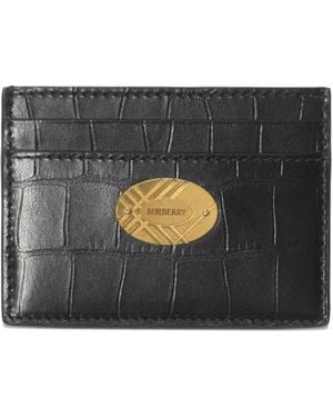 Burberry Cotswolds Crocodile-Effect Logo Wallet - Grey