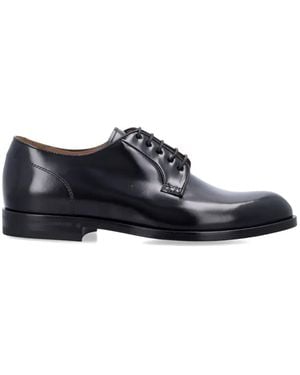 Green George Polished Leather Derby Shoes - White
