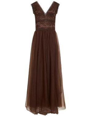 ERMANNO FIRENZE V-Neck Dress - Brown