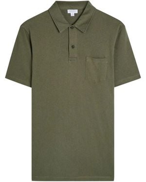 Sunspel Cotton Polo Shirt - Green