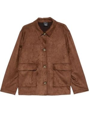 Marina Rinaldi Crocodile-Effect Button-Down Jacket - Brown