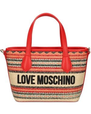 Love Moschino ストライプ トートバッグ - レッド