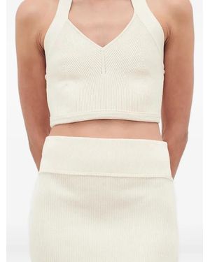 Wardrobe NYC Ribbed Halterneck Top - Natural