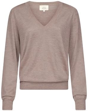 Loulou de Saison Julio V-Neck Cashmere Jumper - Brown