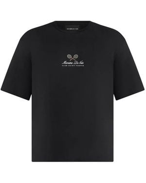 Manière De Voir Aaron Club Saint-Tropez Cotton T-Shirt - Black